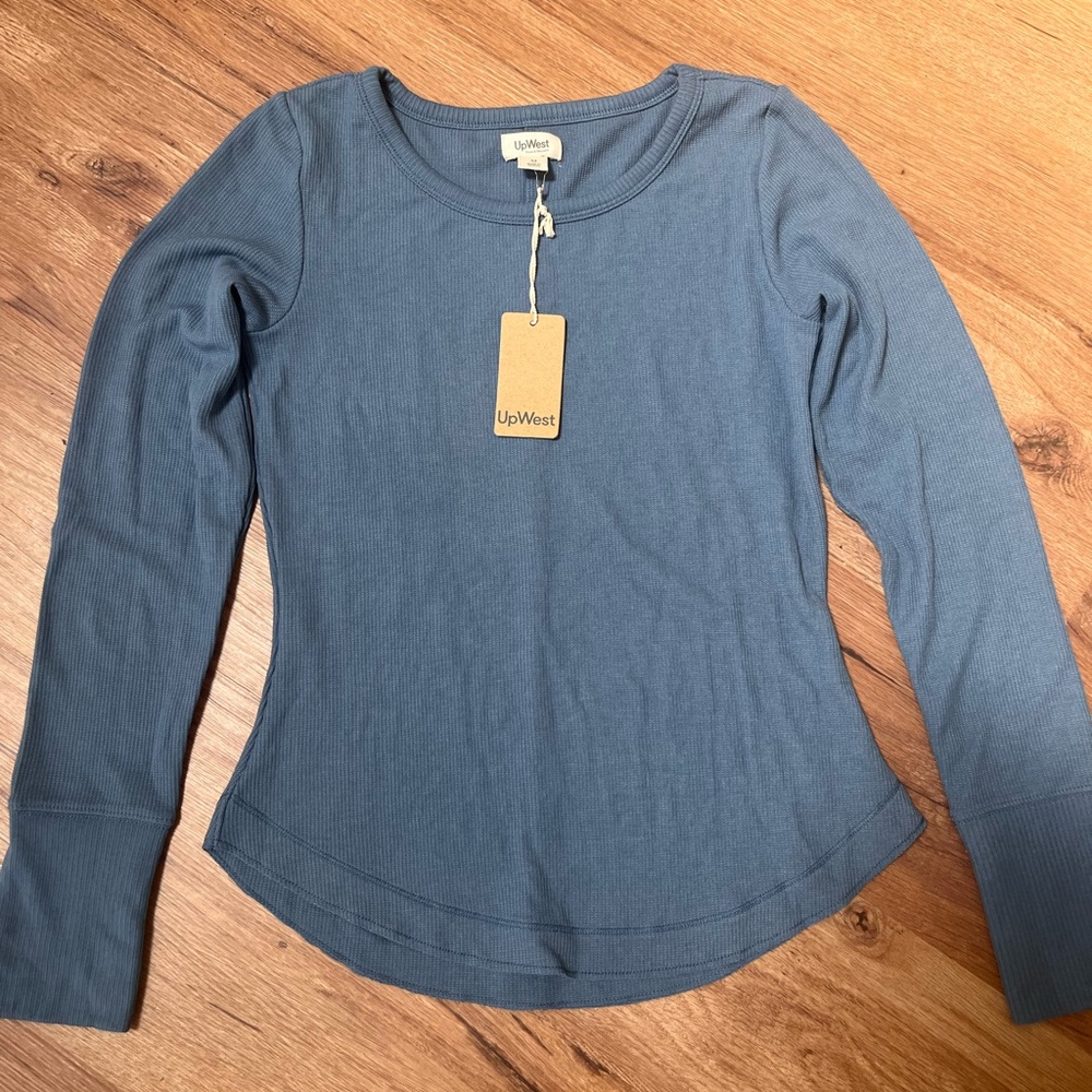Up West ribbed knit long sleeve top, NWT, size M